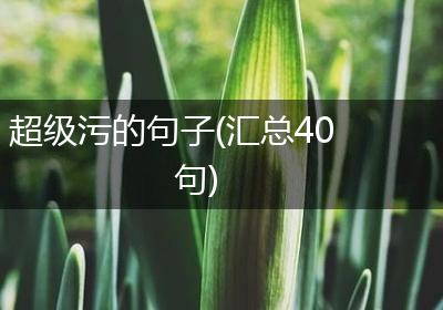 超级污的句子(汇总40句)