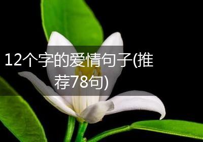 12个字的爱情句子(推荐78句)