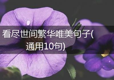 看尽世间繁华唯美句子(通用10句)