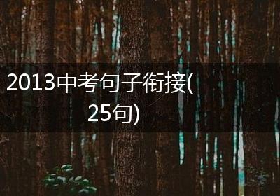 2013中考句子衔接(25句)