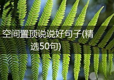 空间置顶说说好句子(精选50句)