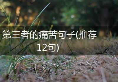 第三者的痛苦句子(推荐12句)