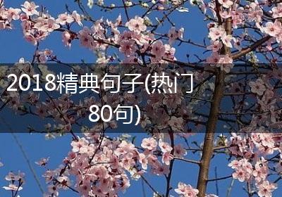 2018精典句子(热门80句)