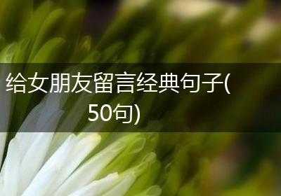 给女朋友留言经典句子(50句)