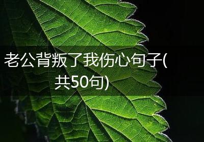 老公背叛了我伤心句子(共50句)