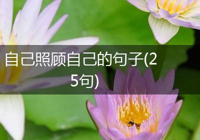 自己照顾自己的句子(25句)