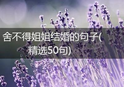 舍不得姐姐结婚的句子(精选50句)