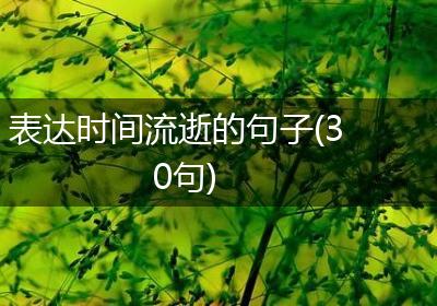 表达时间流逝的句子(30句)