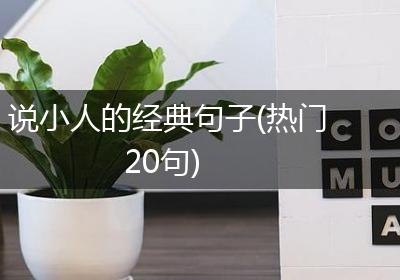 说小人的经典句子(热门20句)