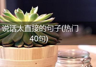说话太直接的句子(热门40句)