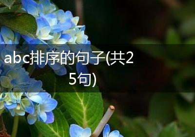 abc排序的句子(共25句)