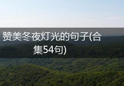 赞美冬夜灯光的句子(合集54句)