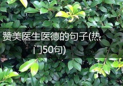 赞美医生医德的句子(热门50句)