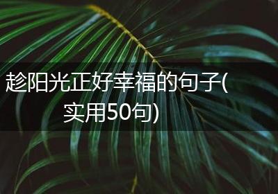 趁阳光正好幸福的句子(实用50句)