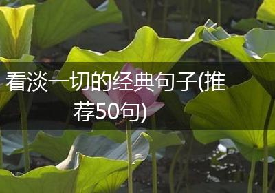 看淡一切的经典句子(推荐50句)