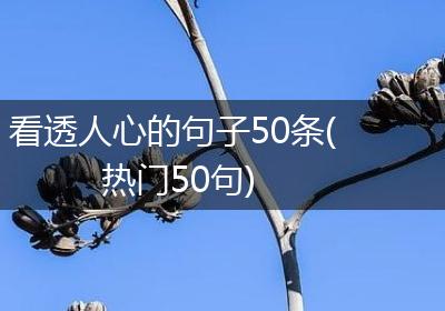 看透人心的句子50条(热门50句)