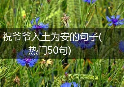 祝爷爷入土为安的句子(热门50句)