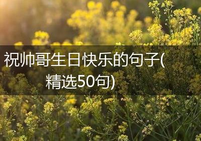 祝帅哥生日快乐的句子(精选50句)