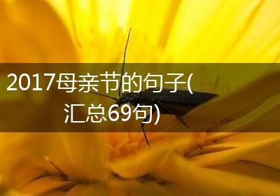 2017母亲节的句子(汇总69句)