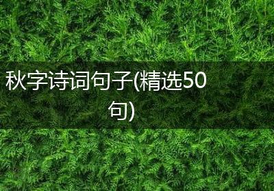 秋字诗词句子(精选50句)