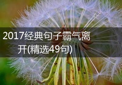 2017经典句子霸气离开(精选49句)