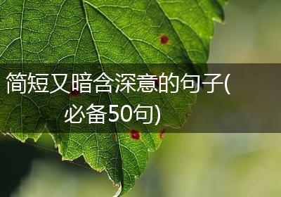 简短又暗含深意的句子(必备50句)