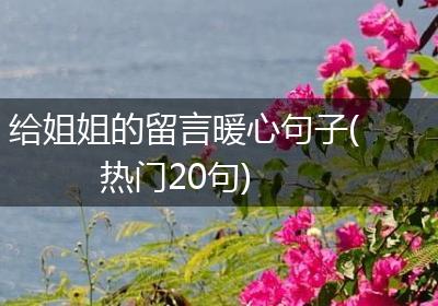 给姐姐的留言暖心句子(热门20句)