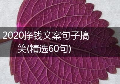 2020挣钱文案句子搞笑(精选60句)