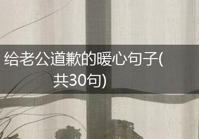 给老公道歉的暖心句子(共30句)