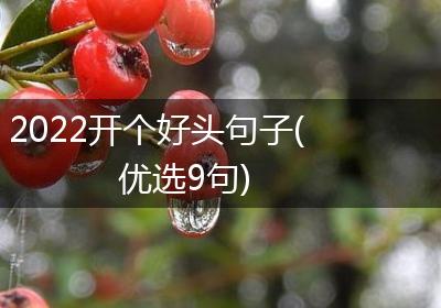 2022开个好头句子(优选9句)