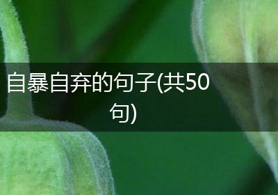自暴自弃的句子(共50句)