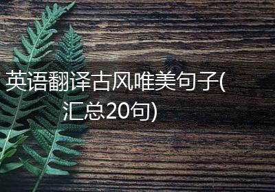 英语翻译古风唯美句子(汇总20句)