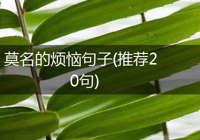 莫名的烦恼句子(推荐20句)