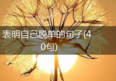 表明自己脱单的句子(40句)