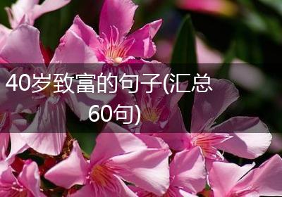 40岁致富的句子(汇总60句)