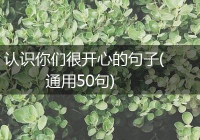 认识你们很开心的句子(通用50句)
