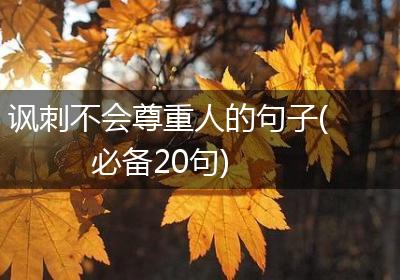 讽刺不会尊重人的句子(必备20句)