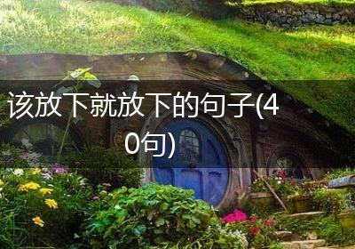 该放下就放下的句子(40句)