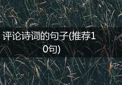 评论诗词的句子(推荐10句)
