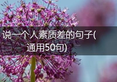 说一个人素质差的句子(通用50句)