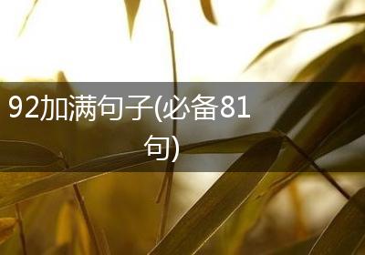 92加满句子(必备81句)