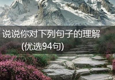 说说你对下列句子的理解(优选94句)
