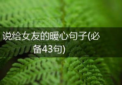 说给女友的暖心句子(必备43句)