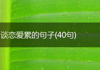 谈恋爱累的句子(40句)
