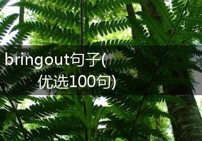 bringout句子(优选100句)