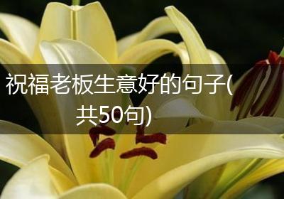 祝福老板生意好的句子(共50句)