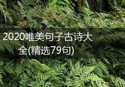 2020唯美句子古诗大全(精选79句)