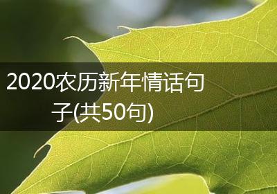 2020农历新年情话句子(共50句)