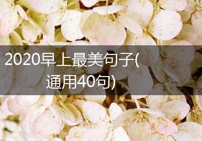 2020早上最美句子(通用40句)