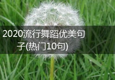 2020流行舞蹈优美句子(热门10句)